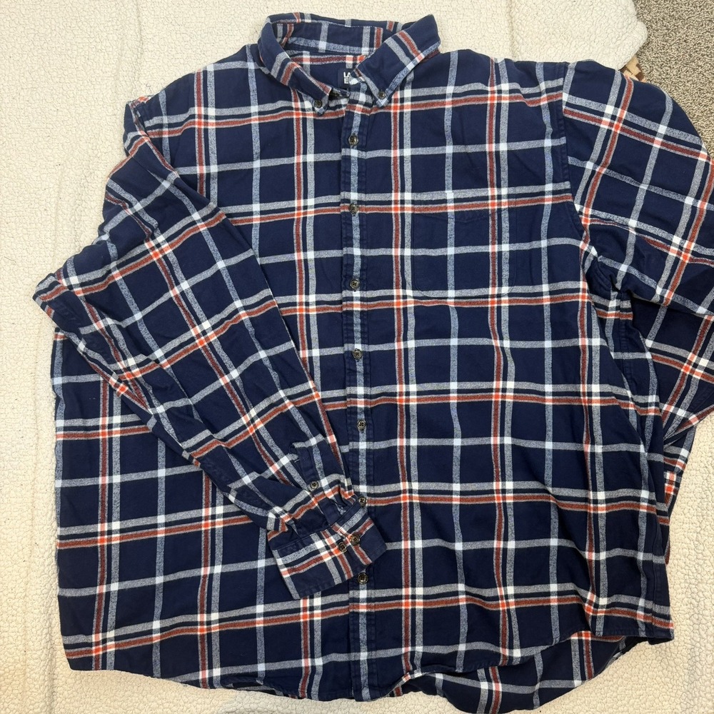LANDS' END Big Men 3XL Traditional Fit Plaid Flagship Flannel Shirt Classic - Picture 8 of 10